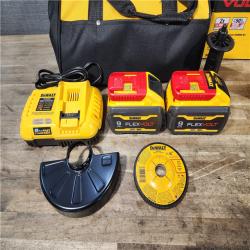 HOUSTON LOCATION - AS-IS DeWalt Flexvolt 60V Max Cordless Grinder  4.5 in; 6 in  Kit  W/ (2) BATTERY & CHARGER (DCG418X2)