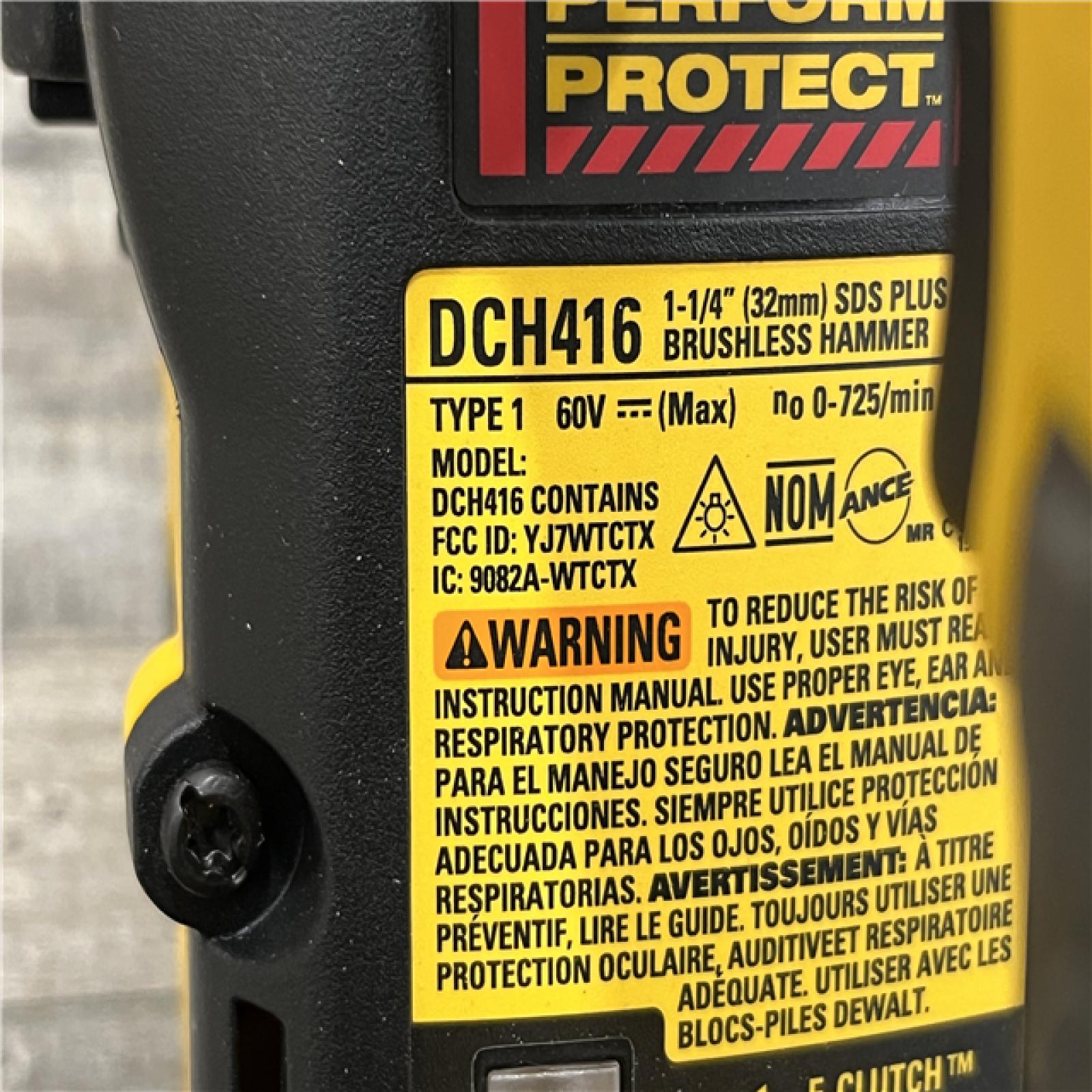 AS-IS DEWALT FLEXVOLT 60V MAX Cordless 1-1/4 in. SDS Plus Rotary Hammer (Tool Only)