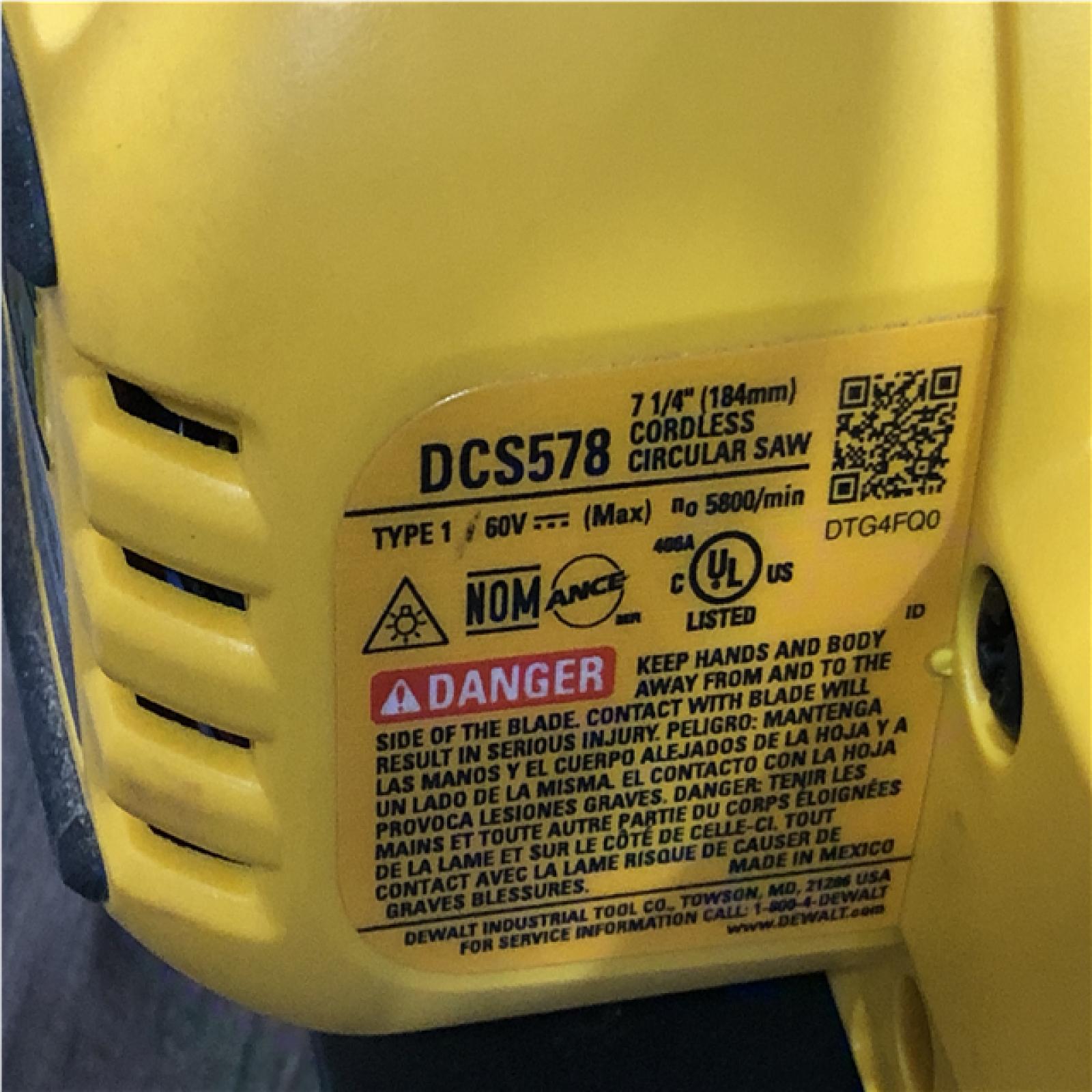 AS-IS DEWALT FLEXVOLT 60V MAX Cordless Brushless 7-1/4 in. Circular Saw with Brake (Tool Only)