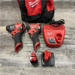 AS-IS Milwaukee FUEL 12-Volt Lithium-Ion Brushless Cordless Hammer Drill and Impact Driver Combo Kit