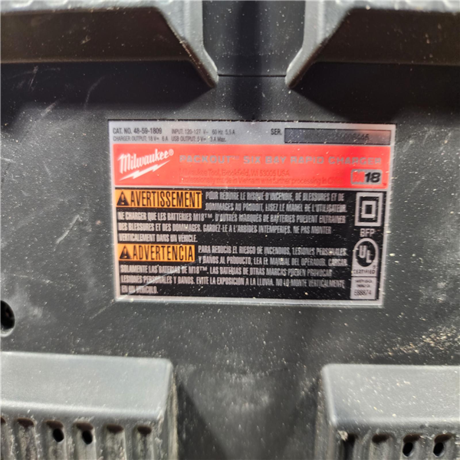 HOUSTON LOCATION - AS - IS Milwaukee 18V Lithium-Ion REDLITHIUM FORGE Starter Kit with (2) 12.0 Ah Battery Pack and PACKOUT 6-Port Rapid Charger