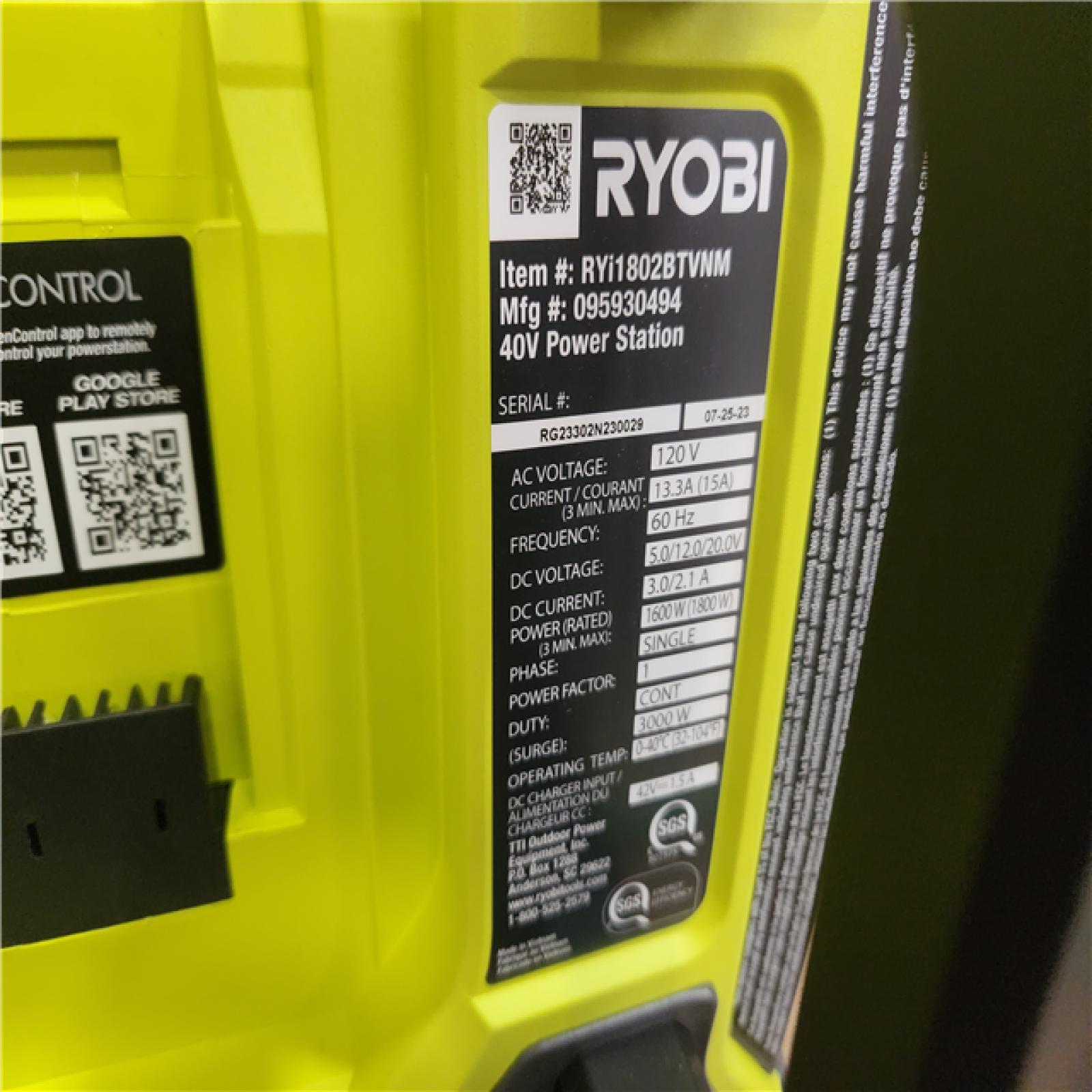 Phoenix NEW RYOBI 40V 1800-Watt Portable Battery Inverter Power Station and 4-Port Charger (Tool Only)