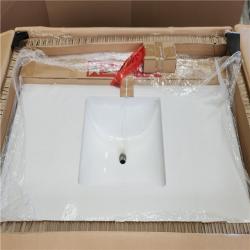 Phoenix NEW Home Decorators Collection Melpark 48 in. Single Sink Antique Oak Bath Vanity with White Engineered Marble Top (Assembled)