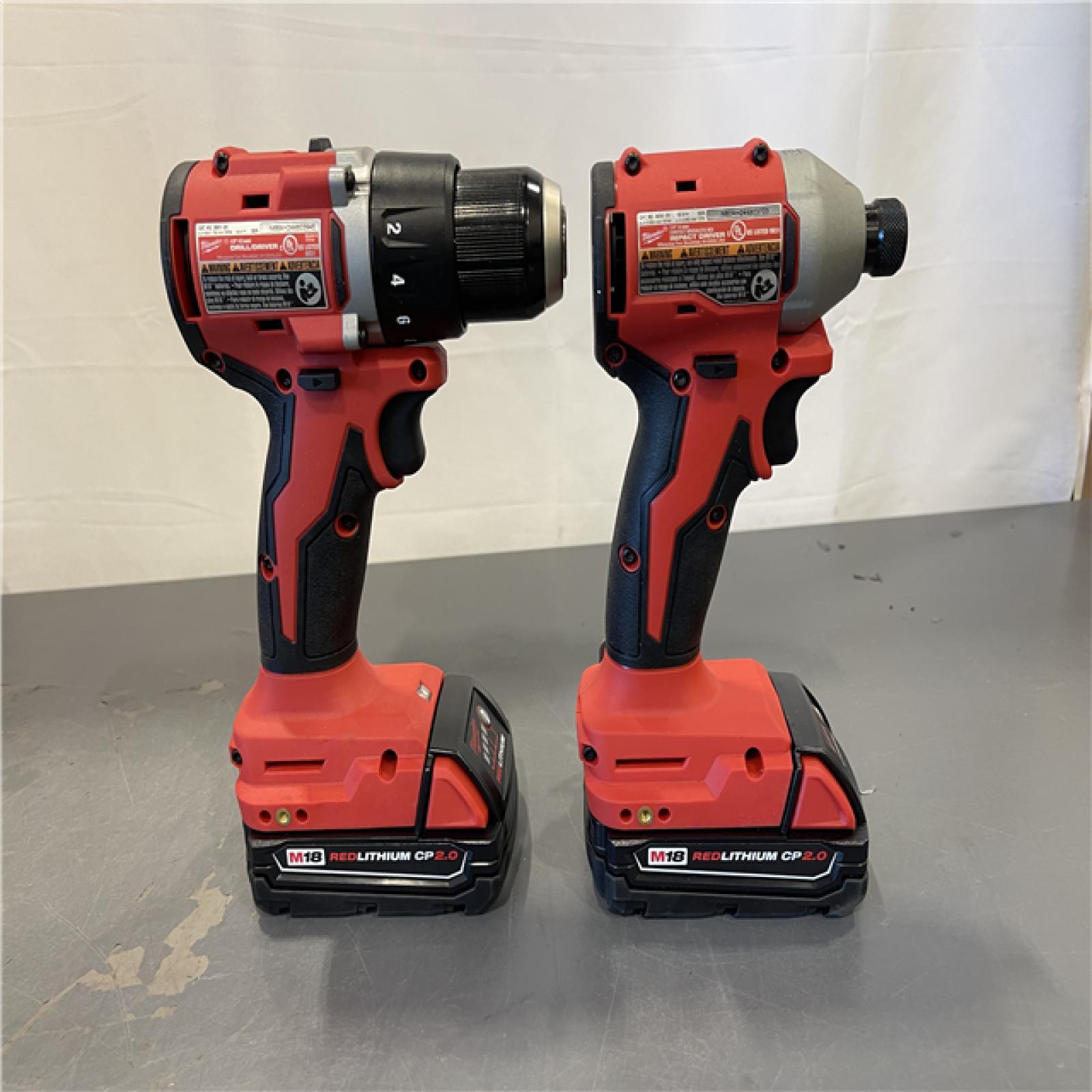 AS-IS - Milwaukee M18 18V Lithium-Ion Brushless Cordless Compact Drill/Impact Combo Kit