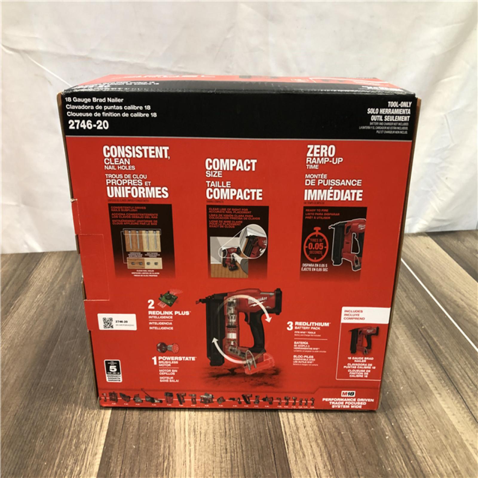 NEW-  Milwaukee FUEL 18-Volt Lithium-Ion Brushless Cordless Gen II 18-Gauge Brad Nailer (Tool-Only)