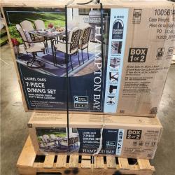 Phoenix NEW Hampton Bay Laurel Oaks Dark Brown 7-Piece Metal Outdoor Dining Set with Cushion Guard Putty Cushions