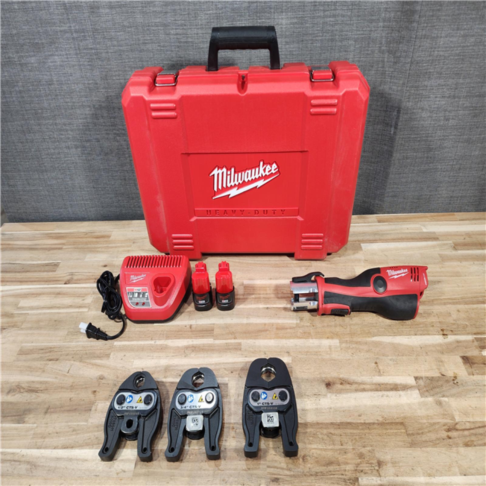 HOUSTON LOCATION - AS-IS (APPEARS LIKE NEW) M12 12-Volt Lithium-Ion Force Logic Cordless Press Tool Kit (3 Jaws Included) with Two 1.5 Ah Battery and Hard Case