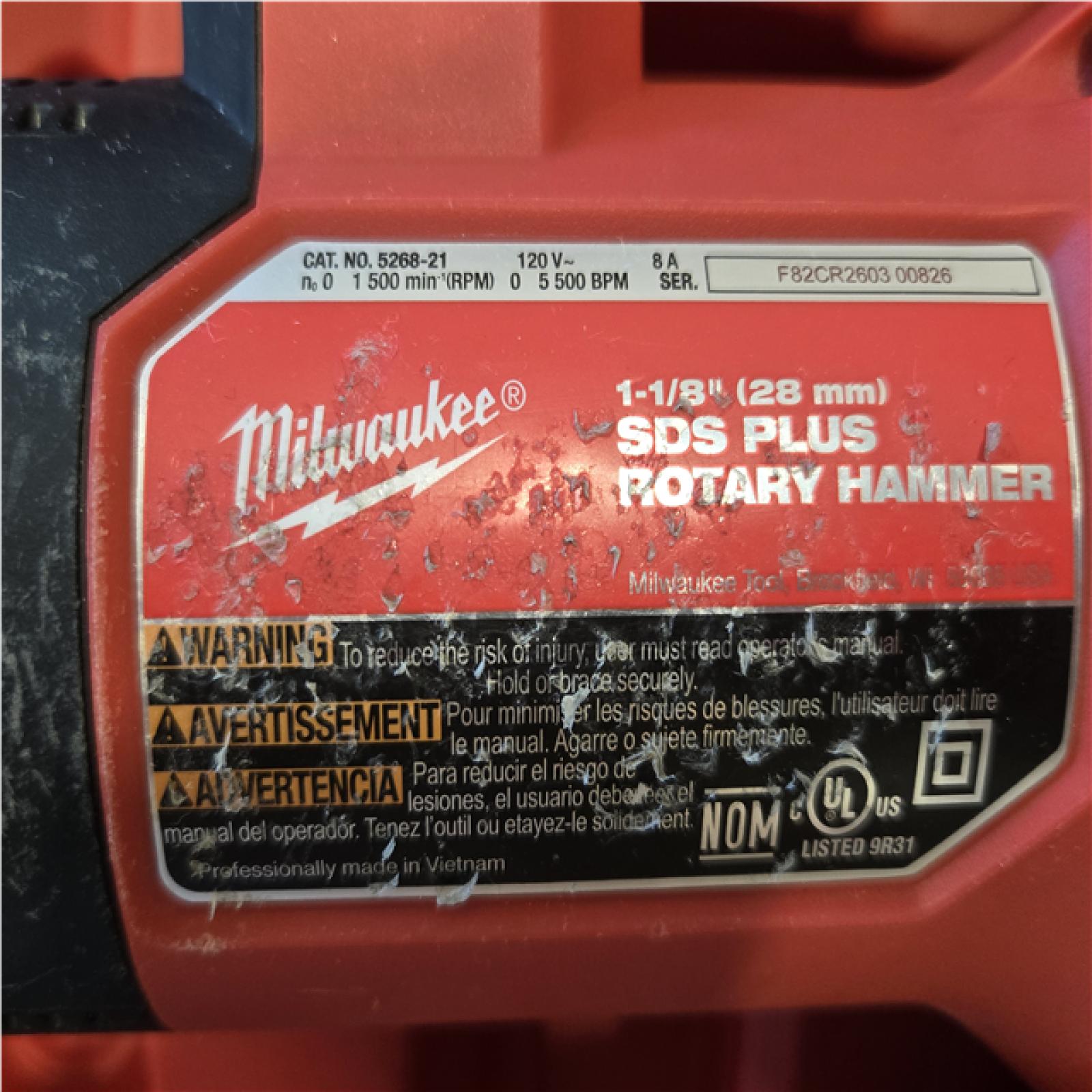 AS-IS Milwaukee 1-1/8 in. Corded SDS-Plus Rotary Hammer