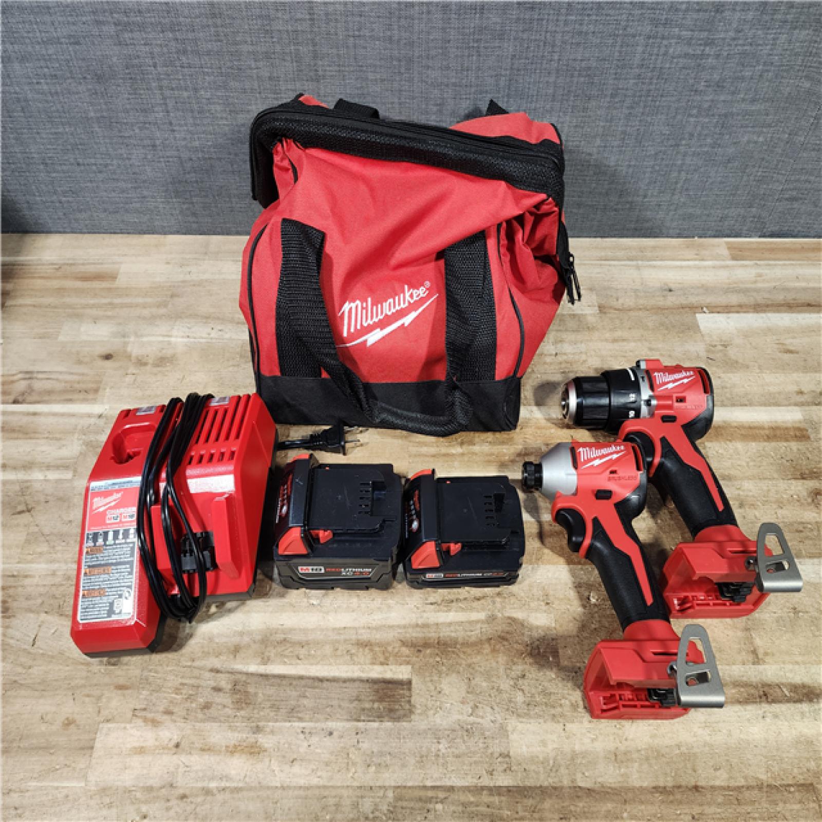 HOUSTON LOCATION - AS - IS Milwaukee 18-Volt Lithium-Ion Brushless Cordless Compact Hammer Drill/Impact Combo Kit