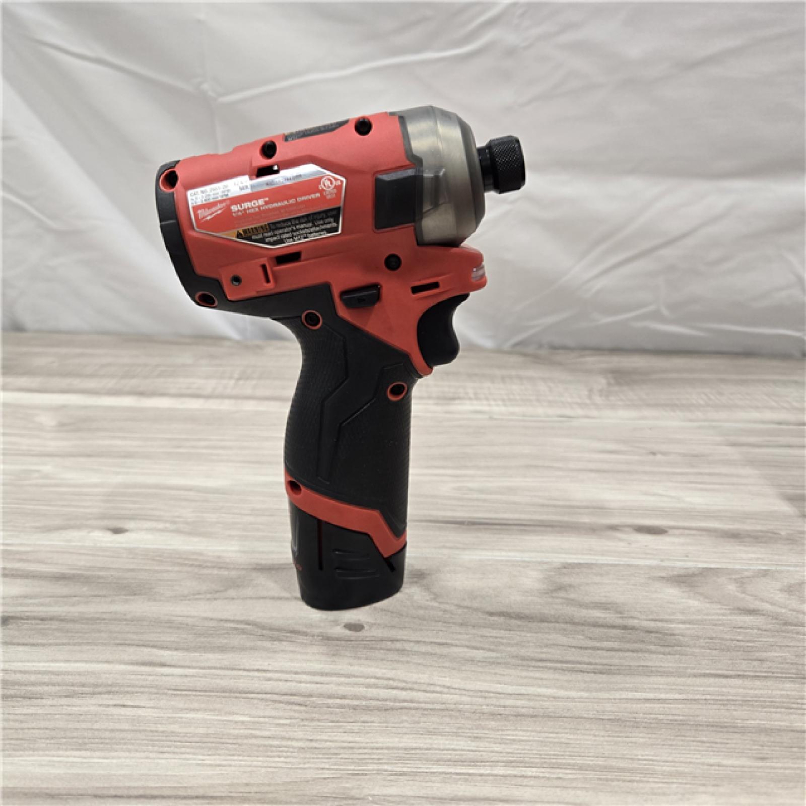 LIKE NEW- Milwaukee M12 FUEL SURGE 12V Lithium-Ion Brushless Cordless 1/4 in. Hex Impact Driver Compact Kit W/Two 2.0Ah Batteries, Bag