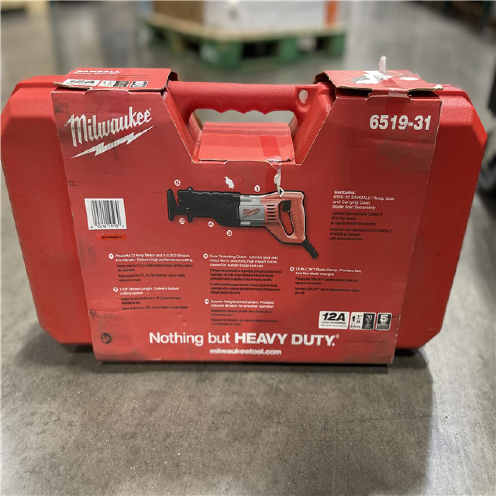 NEW! - Milwaukee 12 Amp SAWZALL Reciprocating Saw with Case