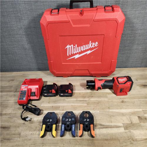 HOUSTON LOCATION - AS-IS (APPEARS LIKE NEW) Milwaukee-2674-22P M18 Short Throw Press Tool Kit W/ Viega PureFlow Jaws