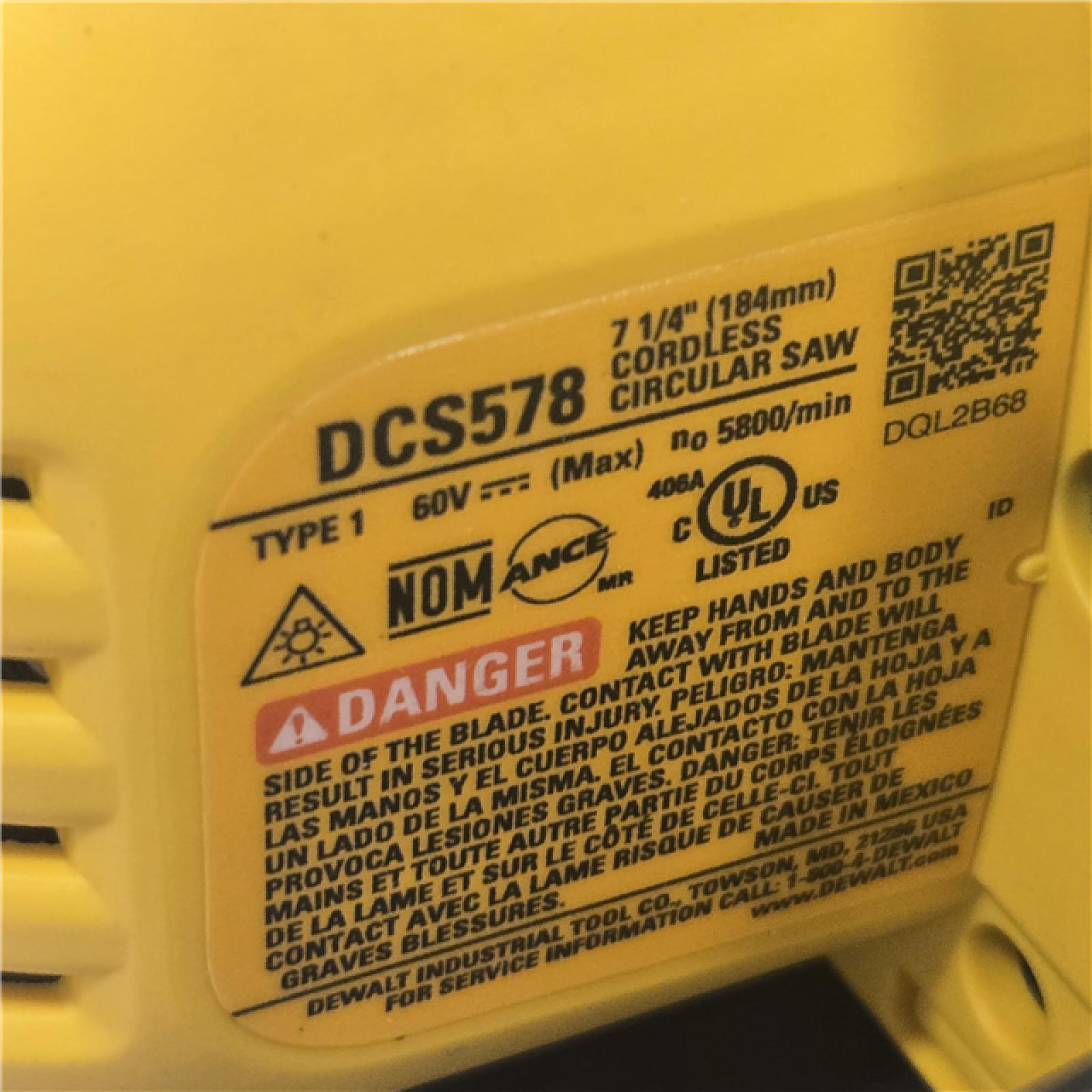 AS-IS DeWALT Flexvolt Max 7-1/4 60V Circular Saw (Tool Only)