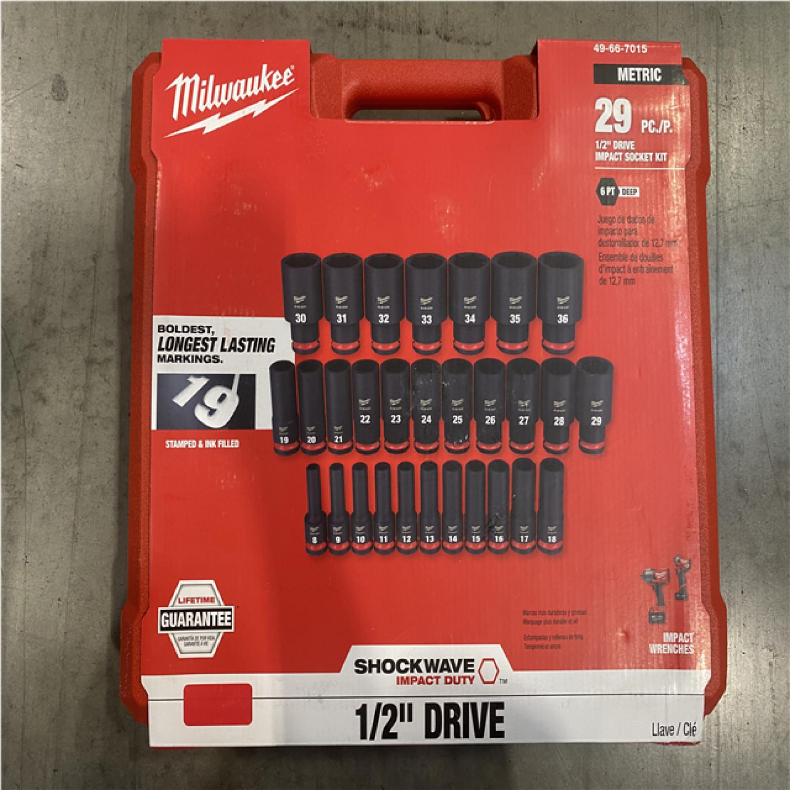 MILWAUKEE SHOCKWAVE 1/2 in. Drive Metric 6 Point Impact Socket Set (29-Piece)