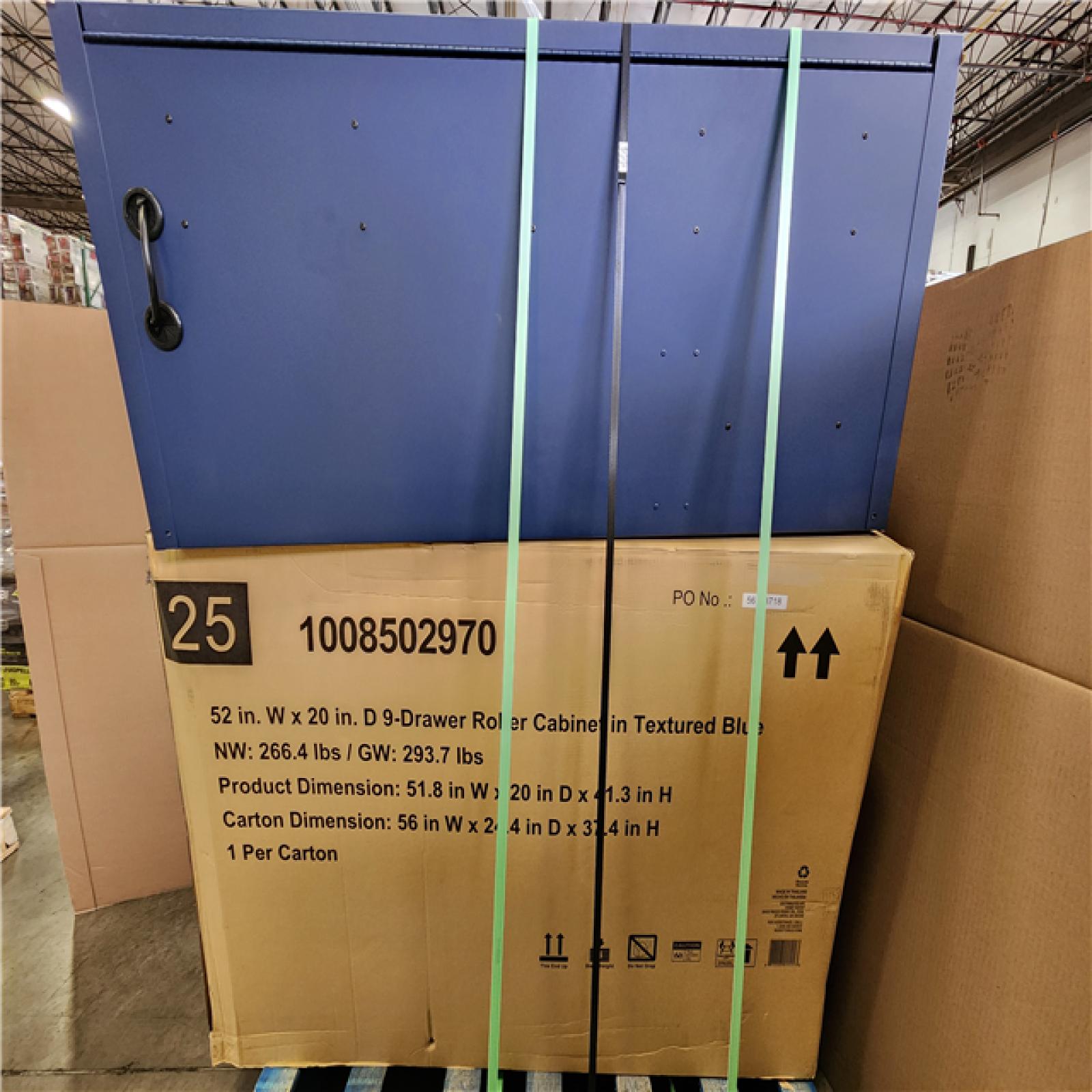 Phoenix NEW Husky Heavy-Duty 52 in. W 15-Drawer Matte Blue Steel Rolling Tool Chest Combo