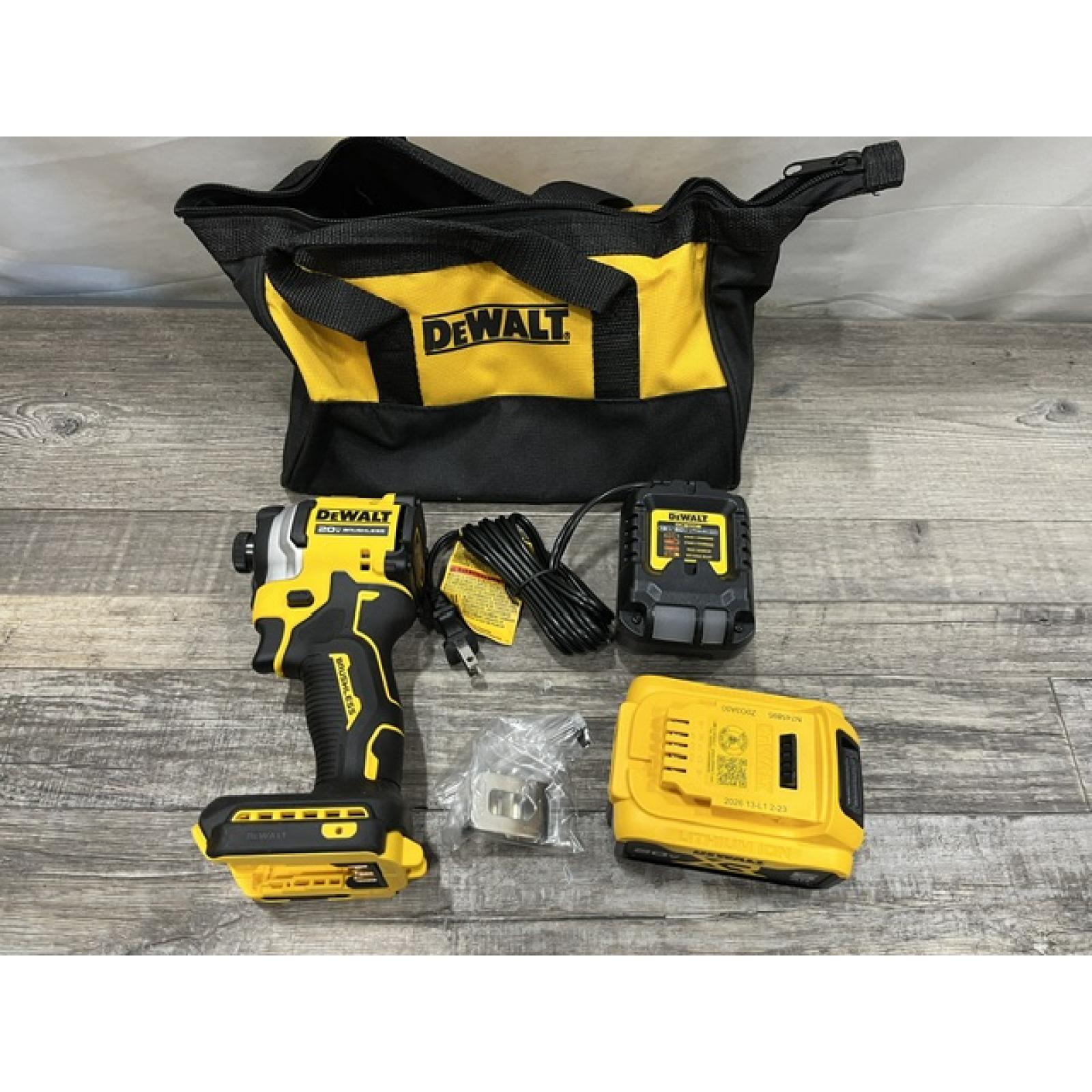 AS-IS DEWALT ATOMIC 20V MAX Lithium-Ion Cordless 1/4 in. Brushless Impact Driver Kit