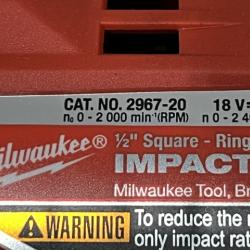 AS-IS Milwaukee FUEL 18V Lithium-Ion Brushless Cordless 1/2 in. Impact Wrench w/Friction Ring Kit