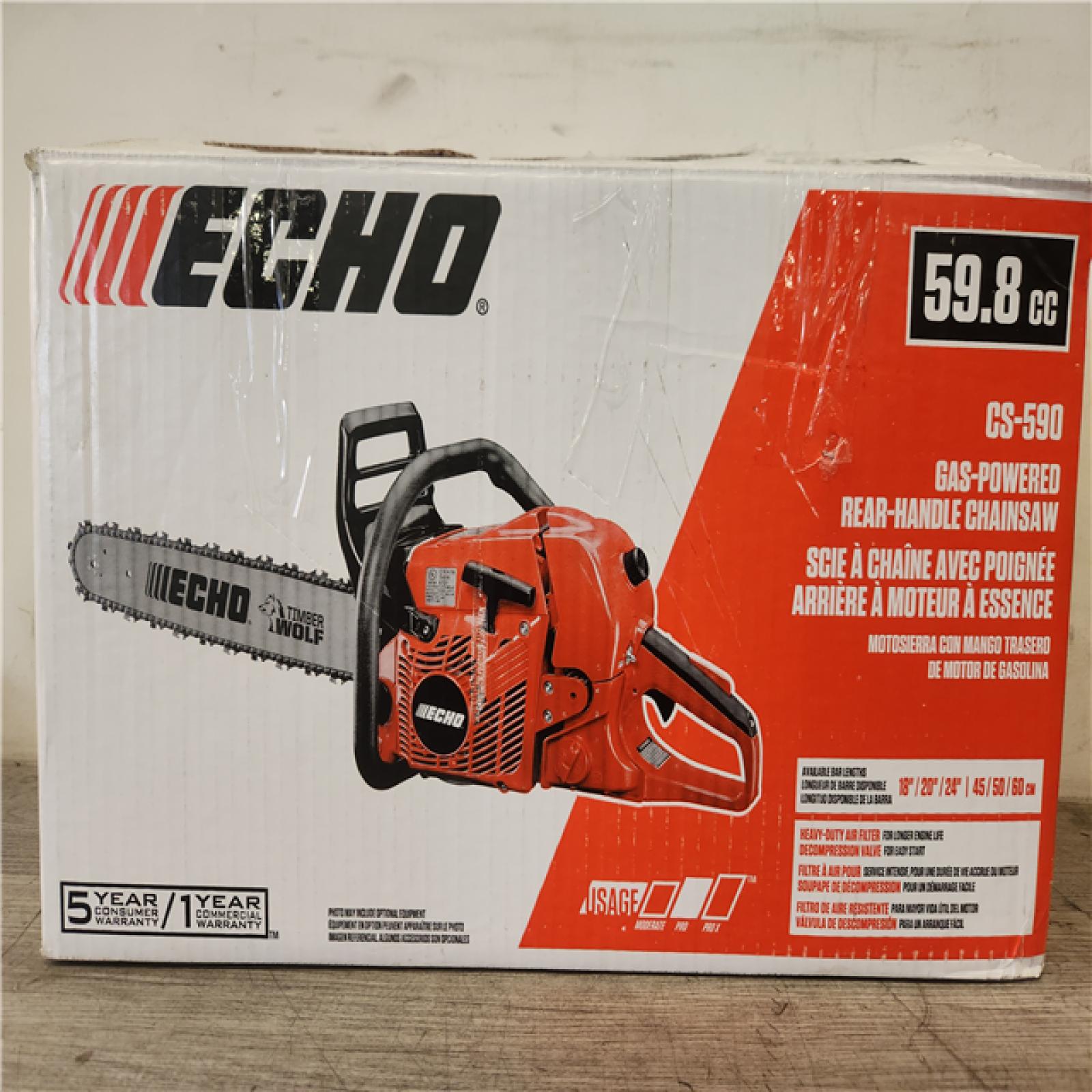 Phoenix NEW ECHO 20 in. 59.8 cc Gas 2-Stroke Rear Handle Timber Wolf Chainsaw