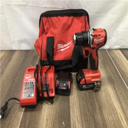 AS-IS Milwaukee 18V Lithium-Ion Brushless Cordless 1/2 in. Compact Drill/Driver Kit