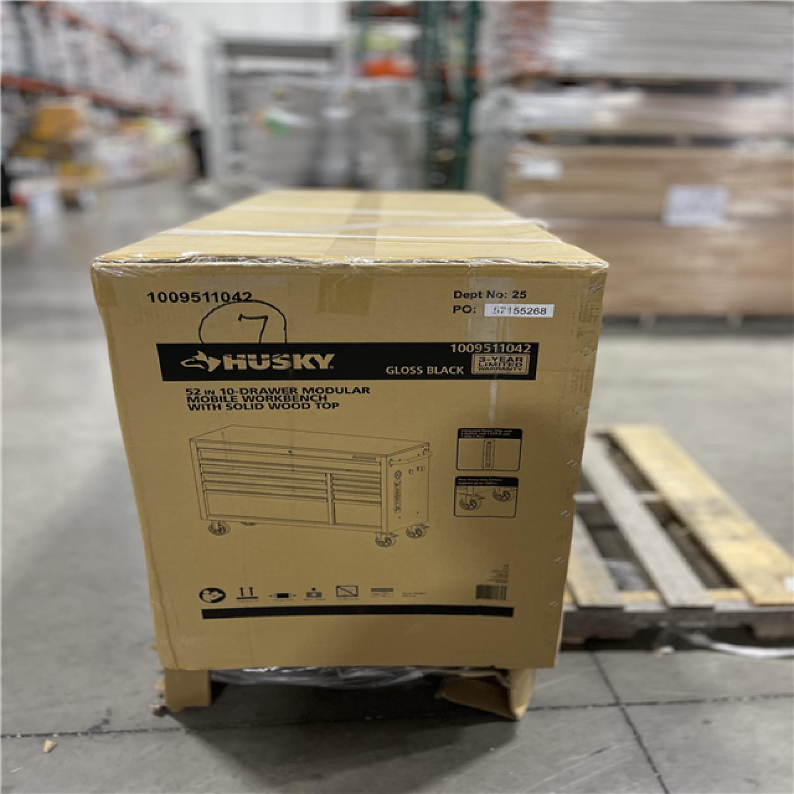 DALLAS LOCATION- NEW!- HUSKY 52 in. W x 20 in. D BLACK MOBILE WORKBENCH CABINET