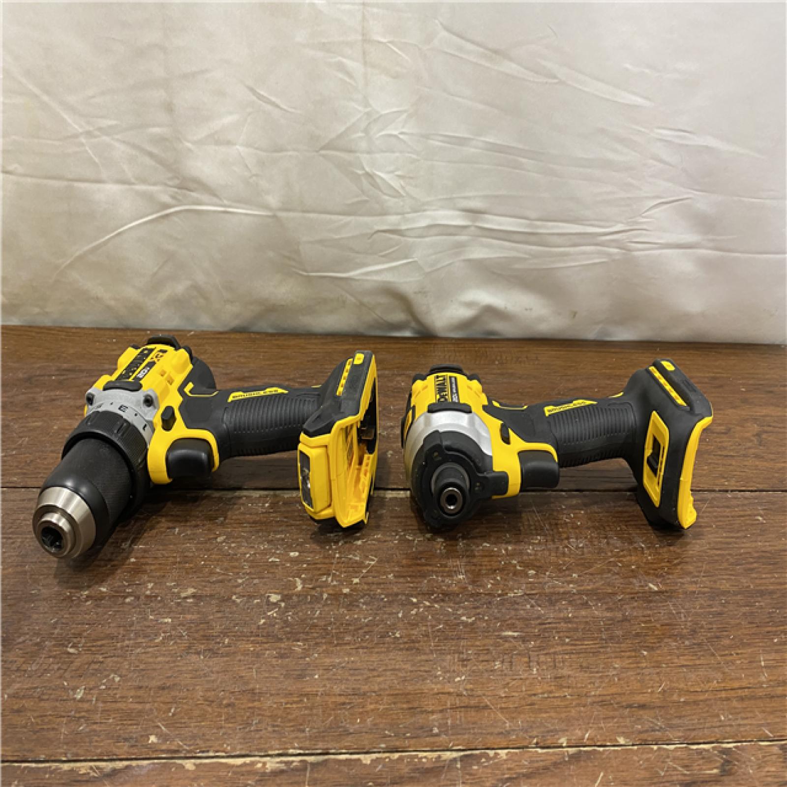 AS-IS DEWALT 20V MAX XR Cordless Drill/Driver, ATOMIC Impact Driver 2 Tool Combo Kit, (2) 2.0Ah Batteries, Charger, and Bag