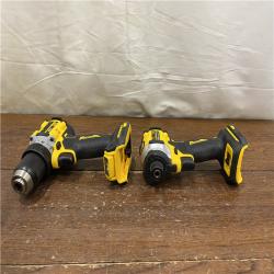 AS-IS DEWALT 20V MAX XR Cordless Drill/Driver, ATOMIC Impact Driver 2 Tool Combo Kit, (2) 2.0Ah Batteries, Charger, and Bag