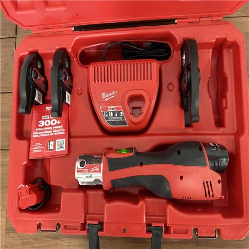 California AS-IS Milwaukee M12 Force Logic Press Tool Kit  Includes (2) Batteries  Charger and Hard Case