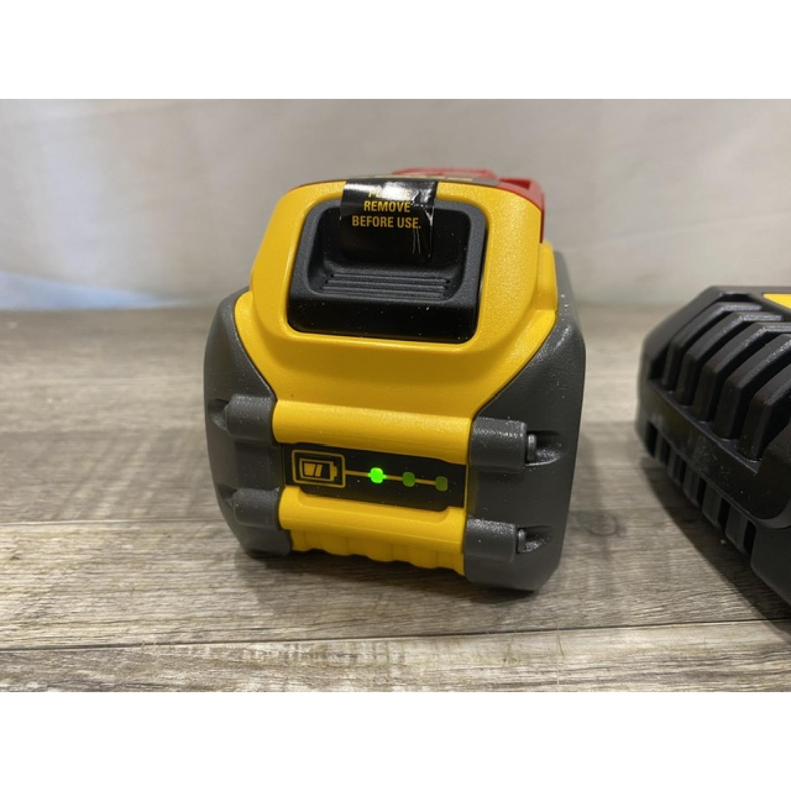 AS-IS DEWALT FLEXVOLT 20V/60V MAX Lithium-Ion 6.0Ah Battery Pack with 6 Amp Output Charger