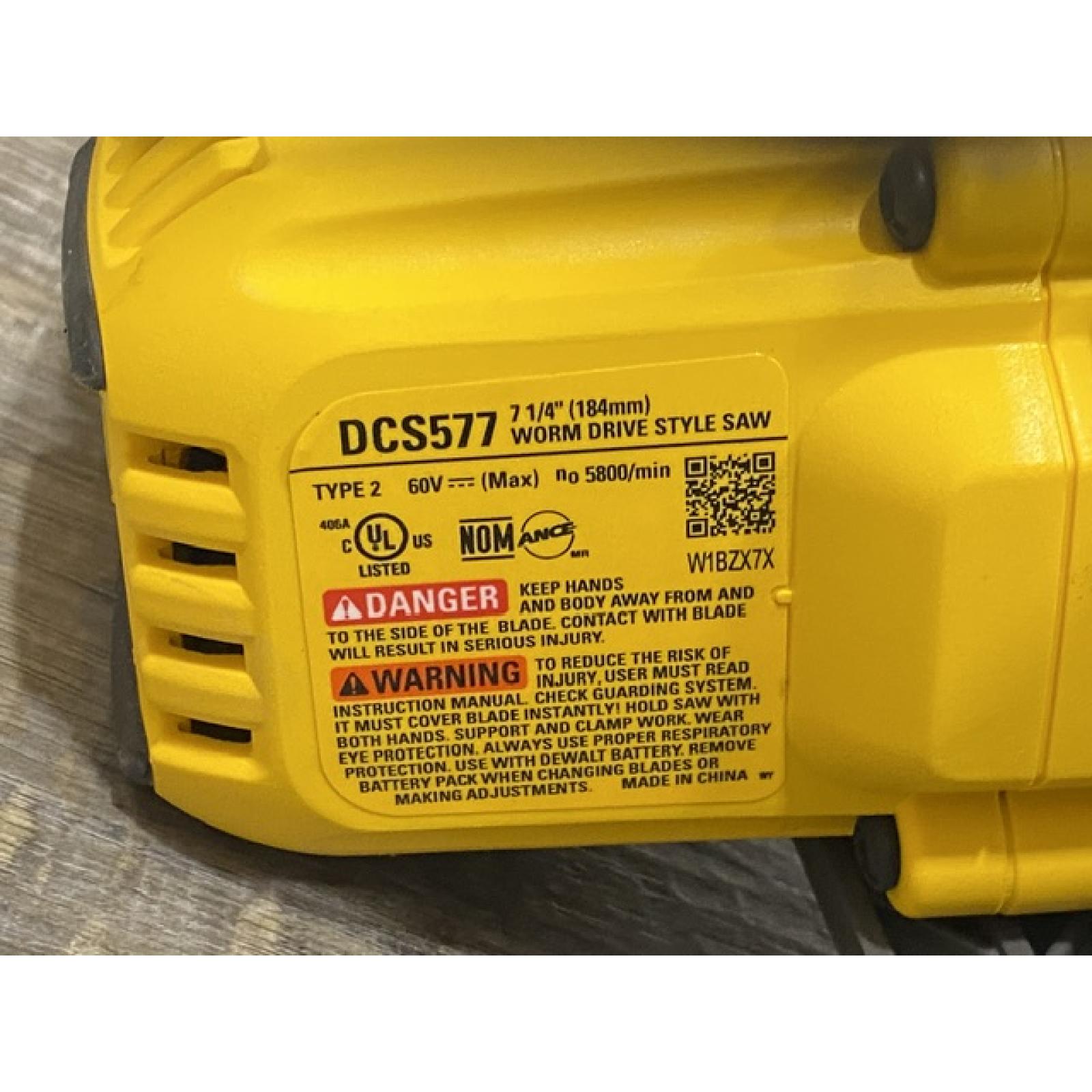 AS-IS DEWALT FLEXVOLT 60V MAX Cordless Brushless 7-1/4 in. Wormdrive Style Circular Saw (Tool Only)