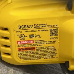 AS-IS DEWALT FLEXVOLT 60V MAX Cordless Brushless 7-1/4 in. Wormdrive Style Circular Saw (Tool Only)