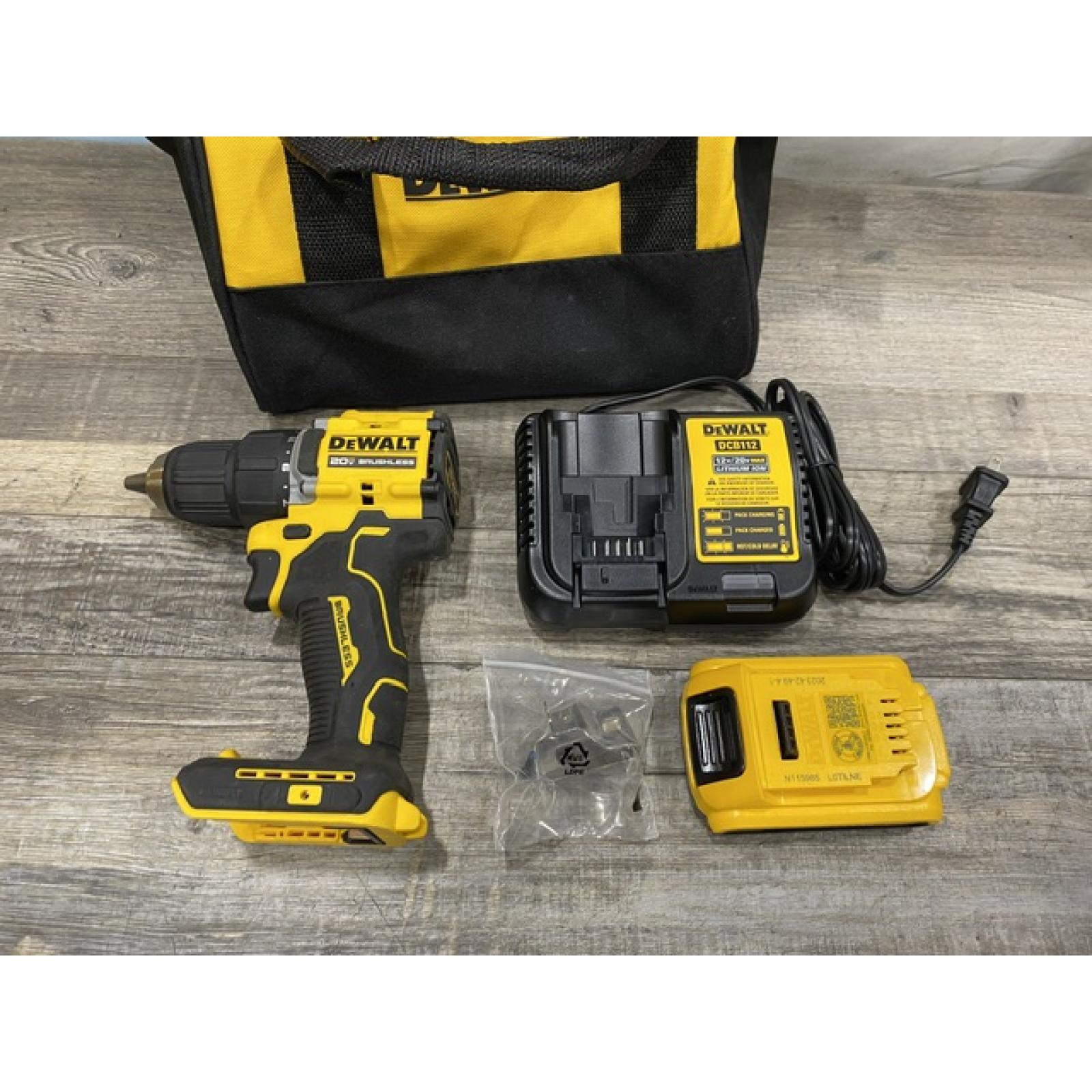 AS-IS DEWALT Atomic 20V Lithium-Ion Cordless Compact 1/2 in. Drill/Driver Kit
