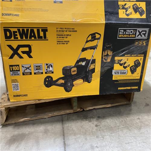 Dallas Location - As-Is DeWalt 2X20V MAX DCMWP234U2 21 in. 20 V Battery Lawn Mower Kit (Battery & Charger)