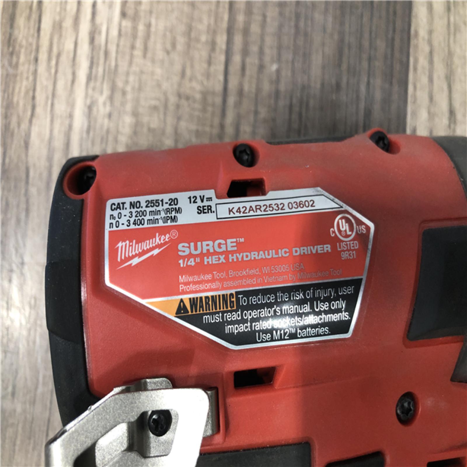 AS-IS Milwaukee FUEL SURGE 12V Lithium-Ion Brushless Cordless 1/4 in. Hex Impact Driver (Tool-Only)