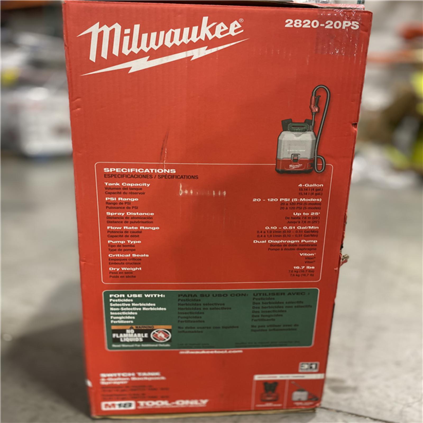 NEW! - Milwaukee M18 18-Volt 4 Gal. Lithium-Ion Cordless Switch Tank Backpack Pesticide Sprayer (Tool-Only)
