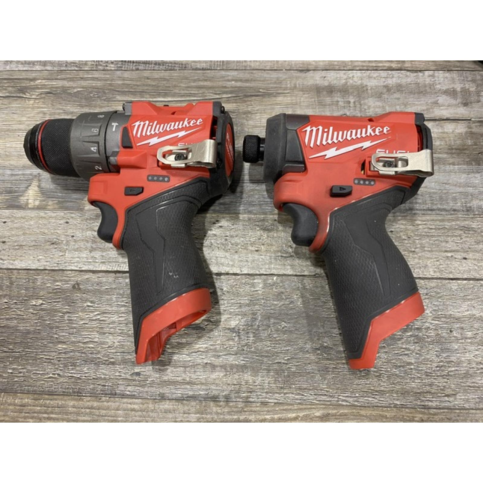 AS-IS Milwaukee FUEL 12-Volt Lithium-Ion Brushless Cordless Hammer Drill and Impact Driver Combo Kit