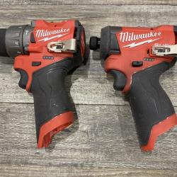 AS-IS Milwaukee FUEL 12-Volt Lithium-Ion Brushless Cordless Hammer Drill and Impact Driver Combo Kit