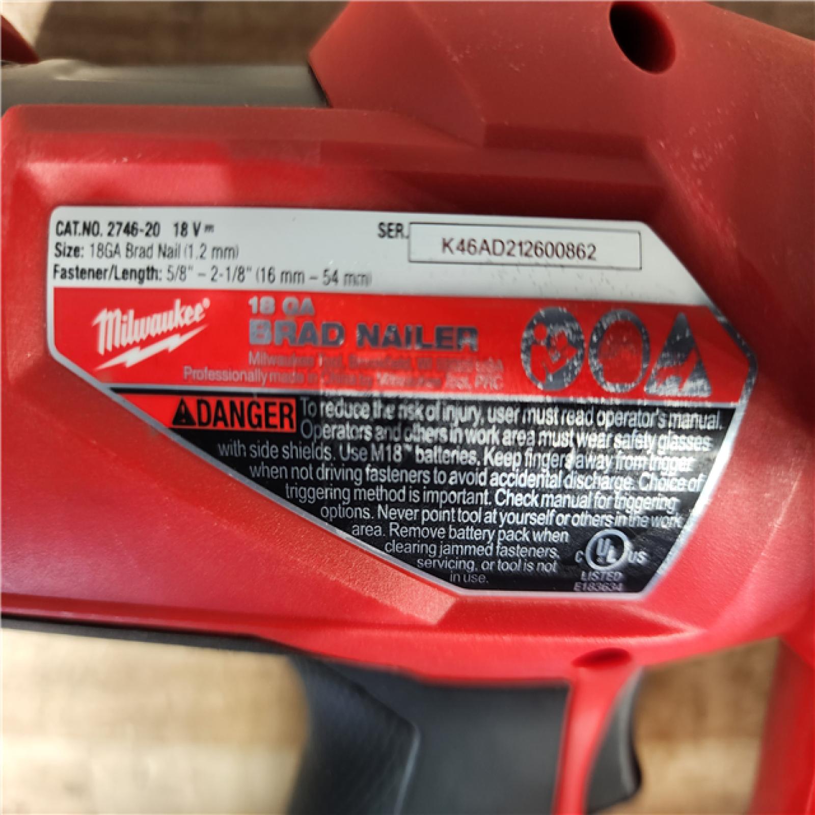 HOUSTON LOCATION - AS-IS Milwaukee FUEL 18-Volt Lithium-Ion Brushless Cordless Gen II 18-Gauge Brad Nailer (Tool-Only)
