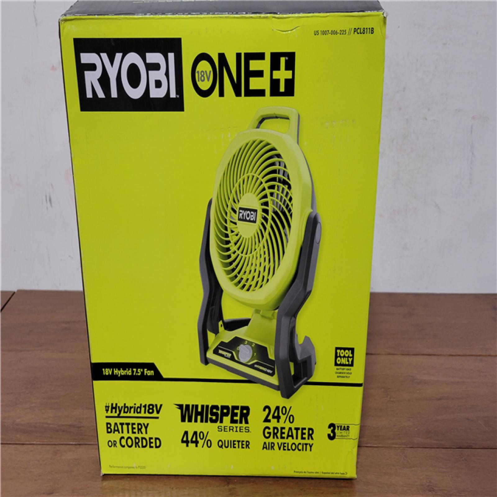 California NEW Ryobi One+ 18V Hybrid 7.5 Fan (Tool Only)