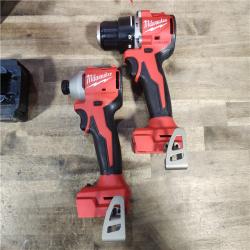 HOUSTON LOCATION - AS-IS (APPEARS LIKE NEW) M18 18-Volt Lithium-Ion Brushless Cordless Compact Hammer Drill/Impact Combo Kit (2-Tool) with (2) Batteries, Bag