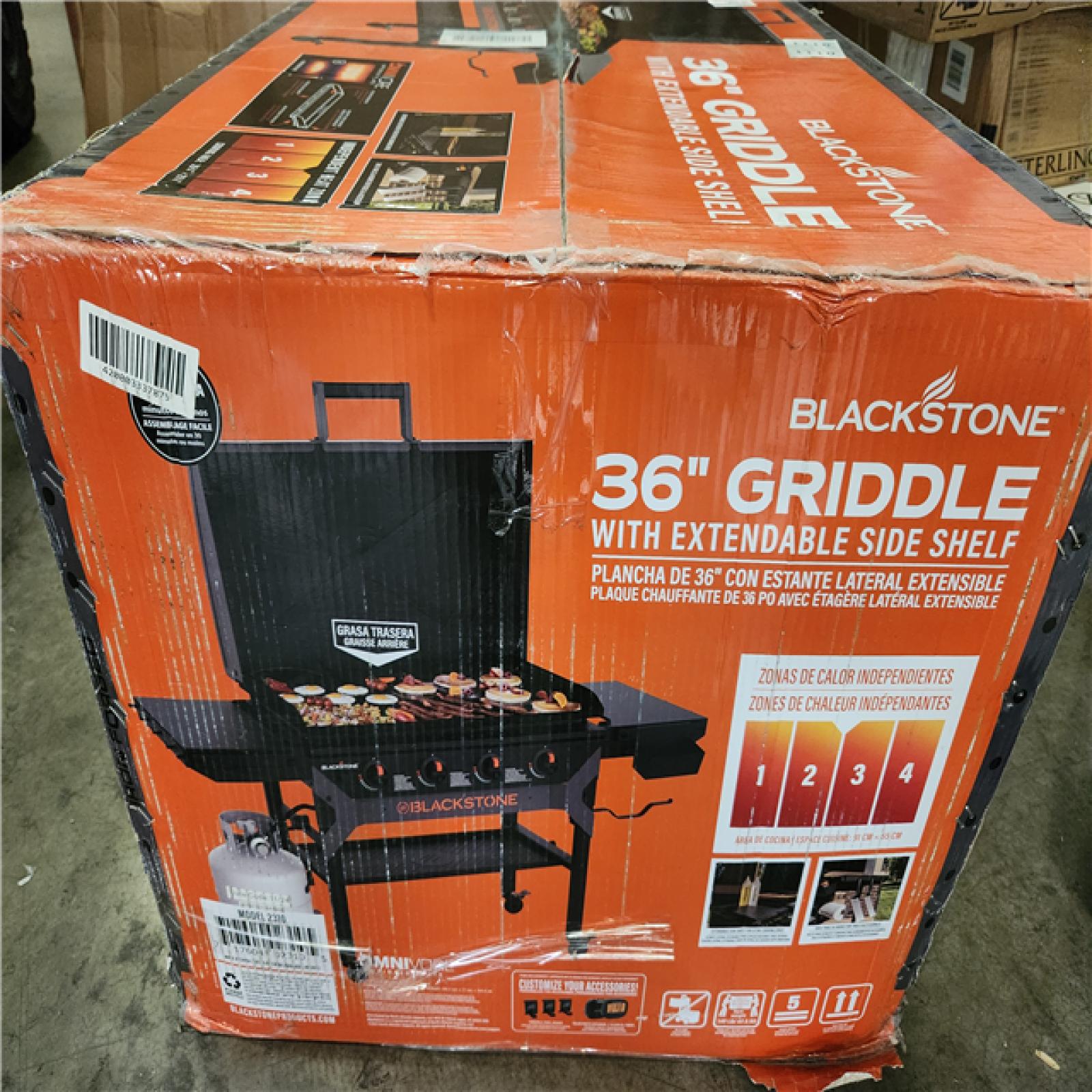 Phoenix AS-IS Blackstone 4-Burner Liquid Propane Outdoor Griddle with Hood in Black