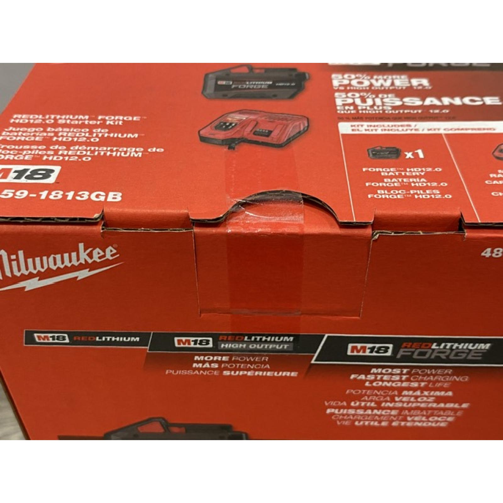 NEW - Milwaukee 18-Volt Lithium-Ion REDLITHIUM FORGE Starter Kit with 12. 0Ah Battery and Charger