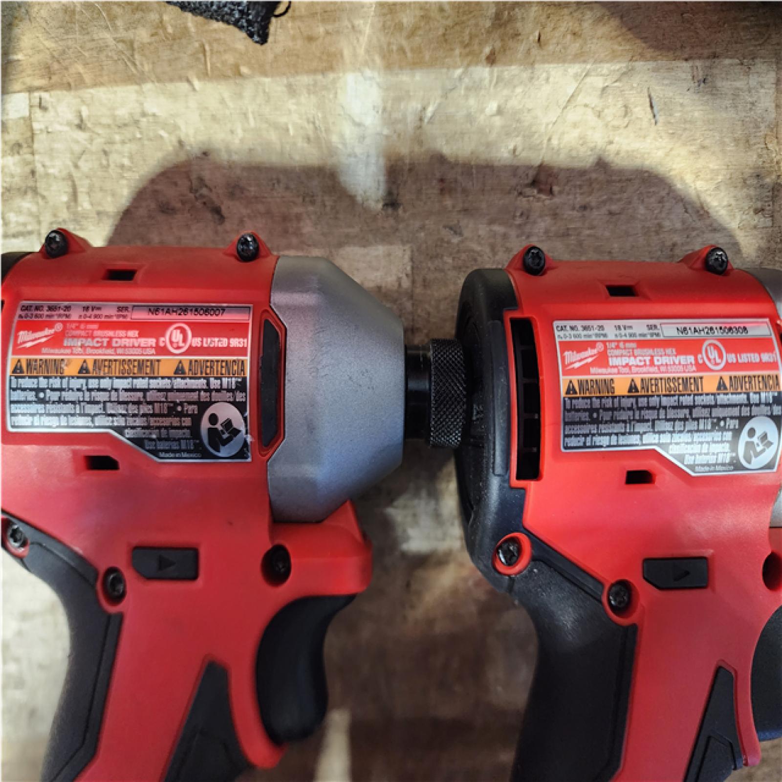 Houston Location AS-IS Milwaukee Impacts QTY/2 and Batteries and Charger