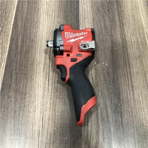 AS-IS Milwaukee  FUEL 12V Lithium-Ion Brushless Cordless Stubby 1/2 in. Impact Wrench (Tool-Only)