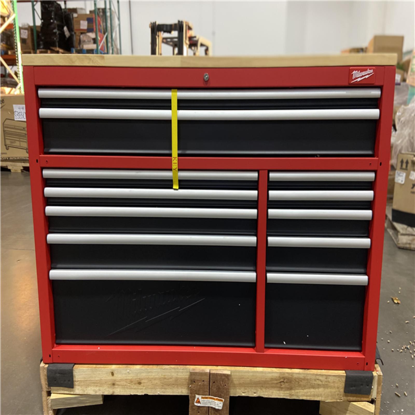 DALLAS LOCATION -  Milwaukee Tool Storage 52 in. W x 22 in. D Heavy Duty Red Mobile Workbench Cabinet