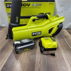 GOOD RYOBI 40V HP Brushless Whisper Series 160 MPH 650 CFM Cordless Battery Leaf Blower with 4.0 Ah Battery and Charger