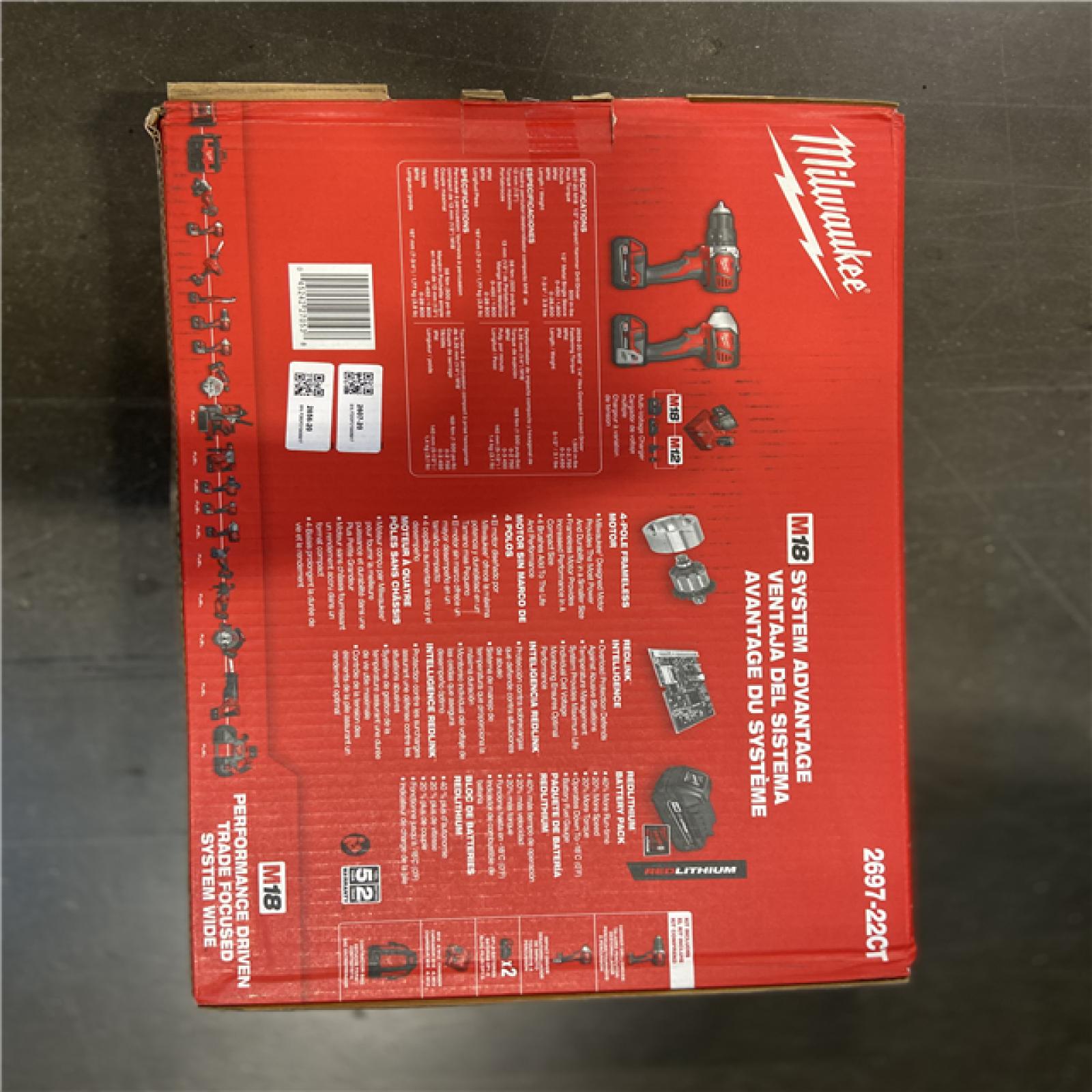 NEW! - Milwaukee M18 18V Lithium-Ion Cordless Hammer Drill/Impact Driver
