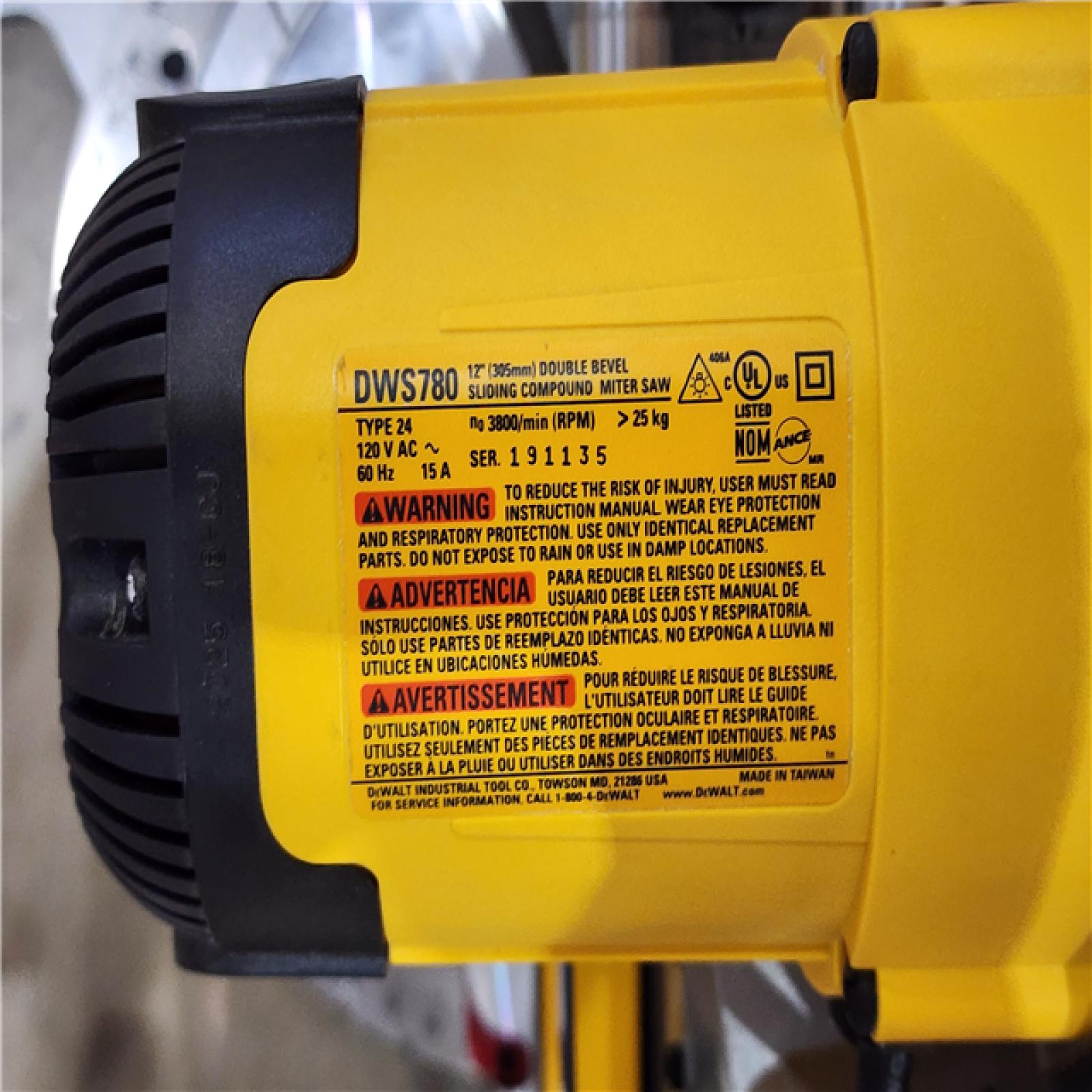 HOUSTON LOCATION - AS-IS DEWALT 15 Amp Corded 12 in. Double Bevel Sliding Compound Miter Saw