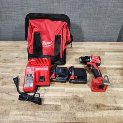 HOUSTON LOCATION - AS - IS Milwaukee 18V Lithium-Ion Brushless Cordless 1/2 in. Compact Drill/Driver Kit