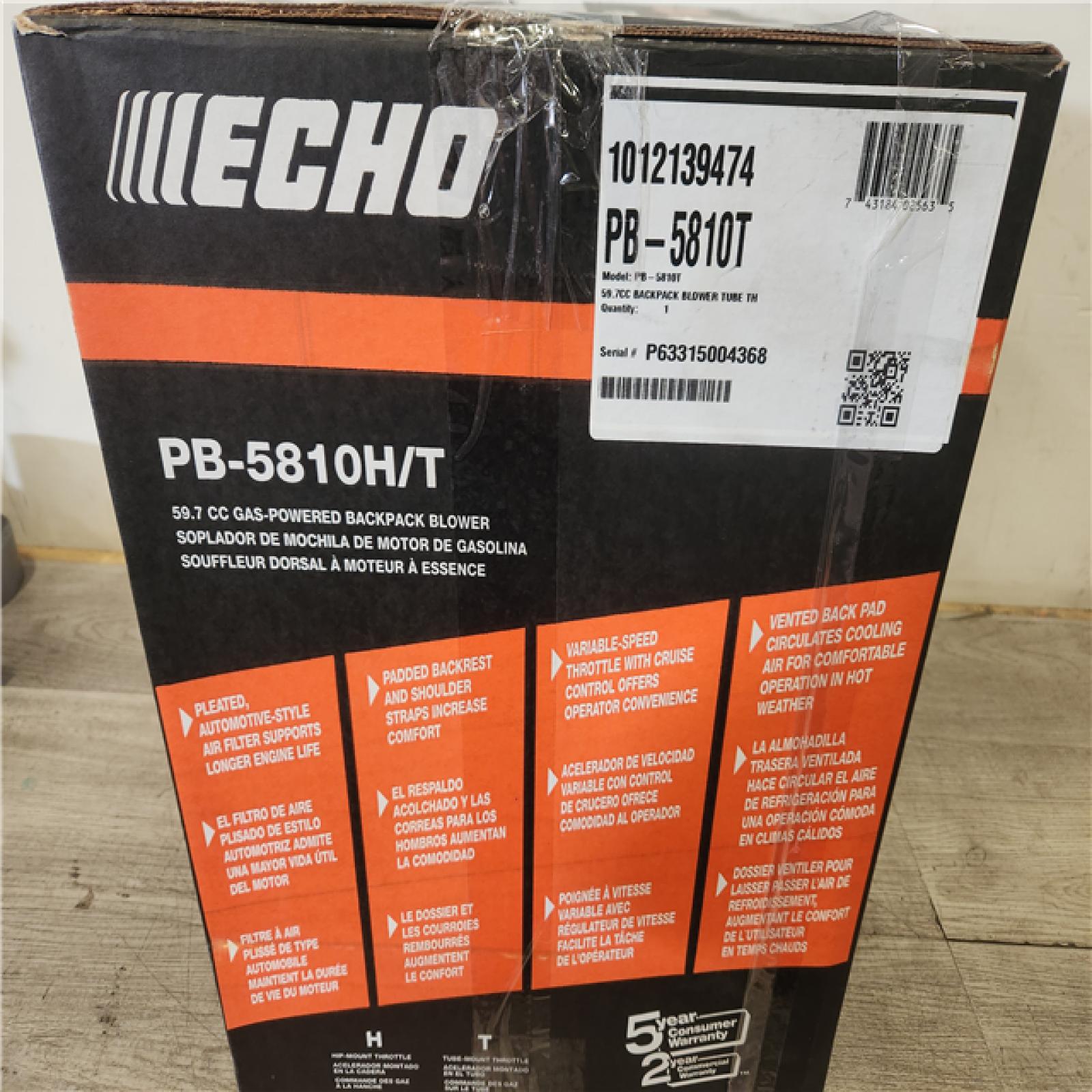 Phoenix NEW ECHO 200 MPH 700 CFM 59.7 cc Gas Low Exhaust Emission Engine Backpack Leaf Blower with Tube-Mounted Throttle