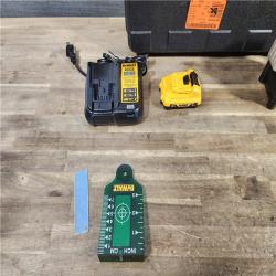 HOUSTON LOCATION - AS-IS DEWALT 12V MAX Lithium-Ion 100 Ft. Green Self-Leveling 3-Beam 360 Degree Laser Level with 2.0Ah Battery, Charger and Case